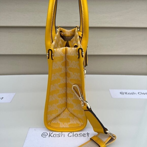 Michael Kors tote mirella small shopper top zip handbag crossbody bag butter - Picture 8 of 12